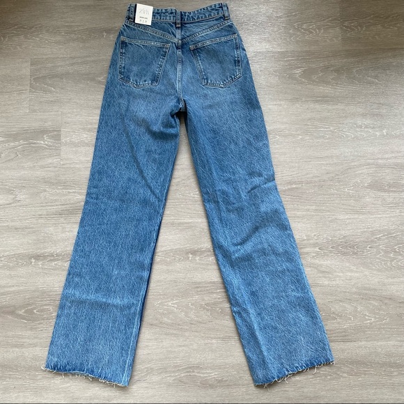Zara Hi Rise Full Length Wide Leg Jeans - Picture 8 of 11